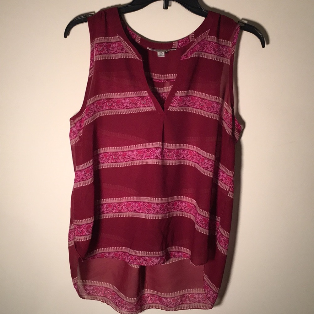 AEO Sheer Floral Striped Blouse